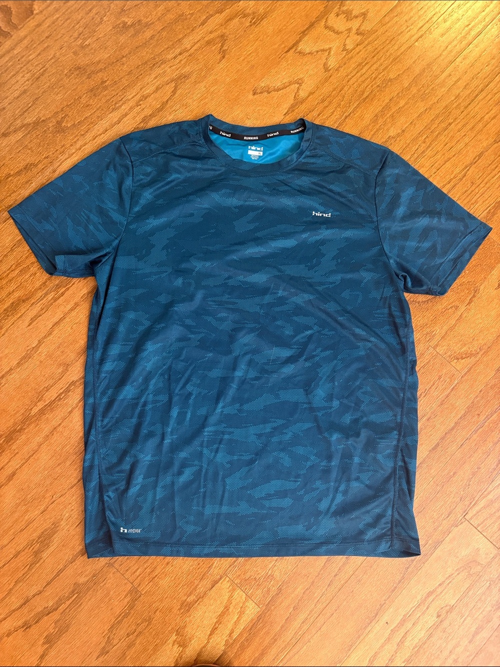 Hind size xl dry fit shirt - blue and black camo